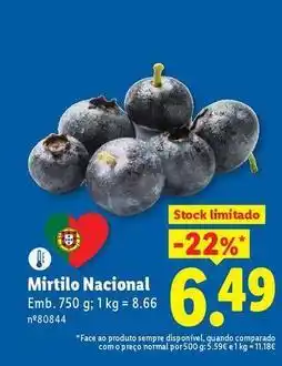Lidl Nacional - mirtilo promoção