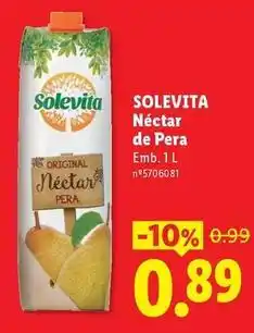 Lidl Solevita - néctar de pera promoção
