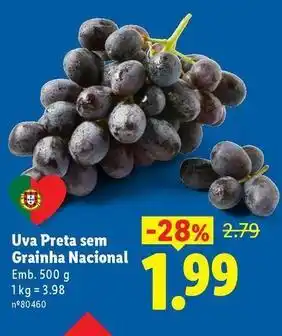 Lidl Nacional - uva preta sem grainha promoção