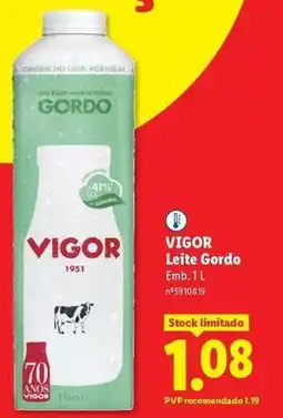 Lidl Vigor - leite gordo promoção