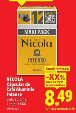 Lidl Nicola - capsulas de cafe aluminio intenso promoção