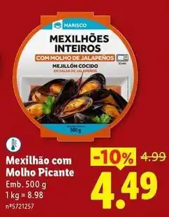 Lidl com - mexilhão com molho picante promoção