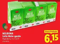 Lidl Milbona - leite meio gordo promoção