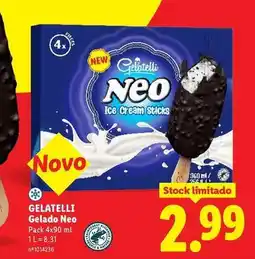 Lidl Gelatelli - gelado neo promoção