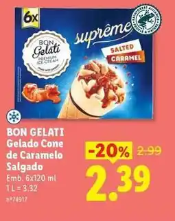 Lidl Premium - gelado cone de caramelo salgado promoção