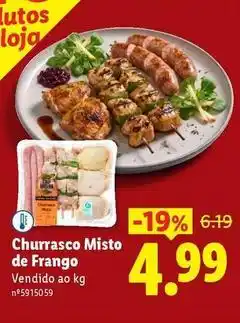 Lidl Churrasco misto de frango promoção