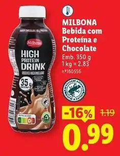Lidl Milbona - bebida com proteina e chocolate promoção