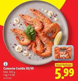 Lidl Camarão cozido 30/50 promoção
