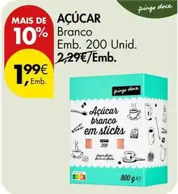 Pingo Doce Pão de açúcar - branco emb. 200 unid promoção