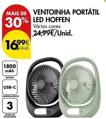 Pingo Doce Hoffen - ventoinha portátil led hoffen promoção