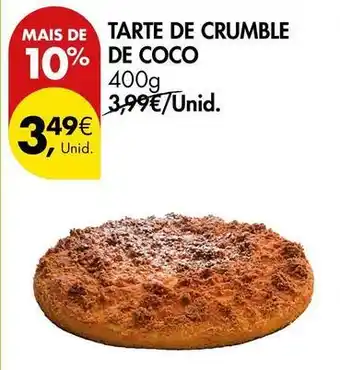Pingo Doce Tarte de crumble de coco promoção