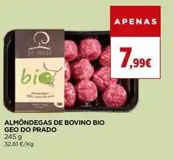 El Corte Inglés Geo do prado - almondegas de bovino bio promoção