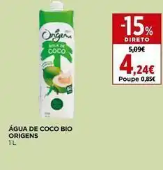 Origens - água de coco bio