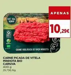El Corte Inglés Carsiva - carne picada de vitela minhota bio promoção
