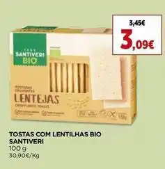 El Corte Inglés Santiveri - tostas com lentilhas bio promoção