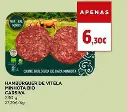 El Corte Inglés Carsiva - hambúrguer de vitela minhota bio promoção