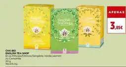 El Corte Inglés English tea shop - cha bio promoção