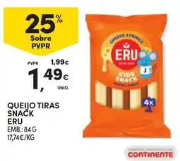 Continente Queijo tiras snack eru promoção