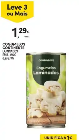 Continente Cogumelos laminados promoção