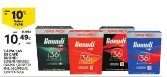 Continente Cápsulas de café buondi promoção