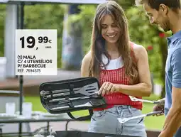 Continente Mala c/ 4 utensílios p/ barbecue promoção