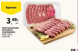 Continente Mini salsichas de porco continente promoção