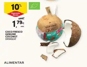 Continente Coco fresco genuine coconut drink&eat promoção