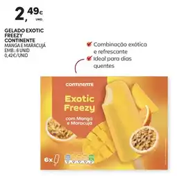 Continente Gelado exotic freezy continente manga e maracujá promoção