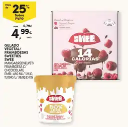 Continente Gelado vegetal/ framboesas sweeties swee manga&red velvet/ framboesa c/ chcolate promoção