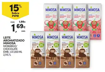 Continente Leite aromatizado mimosa morango/chocolate promoção