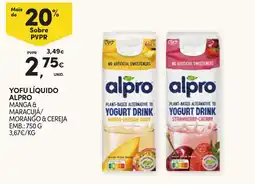 Continente Yofu líquido alpro manga & maracujá/ morango & cereja promoção