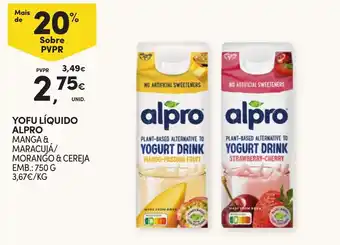 Continente Yofu líquido alpro manga & maracujá/ morango & cereja promoção