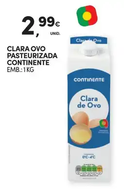 Continente Clara de ovo pasteurizada continente promoção