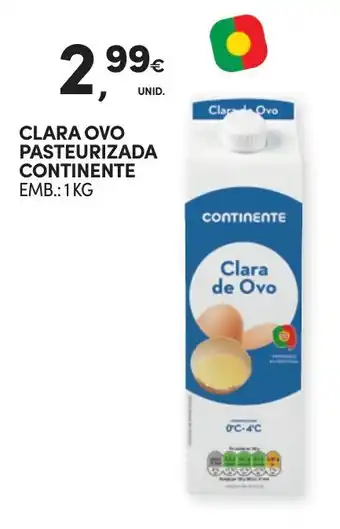 Clara de ovo pasteurizada continente