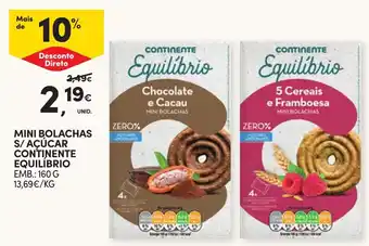 Continente mini bolachas s/ açúcar continente equilíbrio promoção