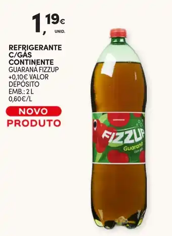 Continente Refrigerante c/gás continente guaraná fizzup promoção