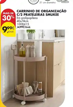 Pingo Doce Carrinho de organização c/2 prateleiras smukee promoção