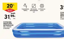 Continente Piscina insuflável retangular promoção