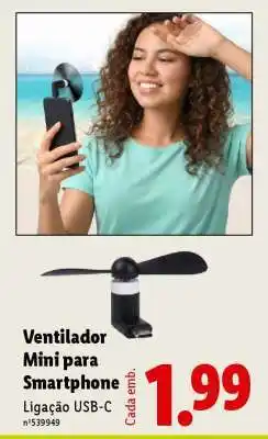 Lidl Ventilador Mini para Smartphone promoção