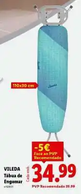 Lidl VILEDA Tábua de Engomar promoção