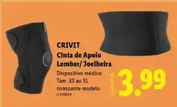 Lidl CRIVIT Cinta de Apoio Lombar/ Joelheira promoção