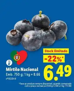 Lidl Mirtilo Nacional promoção