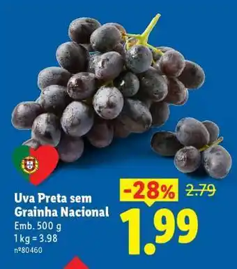 Lidl Uva Preta sem Grainha Nacional promoção