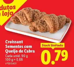 Lidl Croissant Sementes com Queijo de Cabra promoção