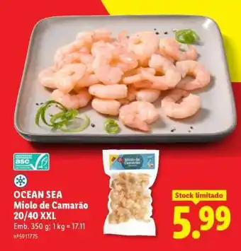 Lidl OCEAN SEA Miolo de Camarão 20/40 XXL promoção