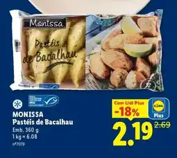 Lidl Monissa Pastéis de Bacalhau promoção