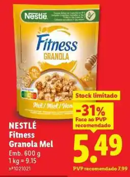 Lidl NESTLÉ Fitness Granola Mel promoção