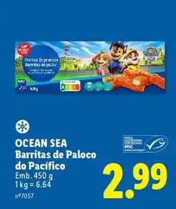 Lidl OCEAN SEA Barritas de Paloco do Pacífico promoção
