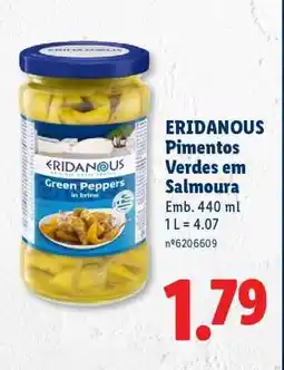 Lidl ERIDANOUS Pimentos Verdes em Salmoura promoção