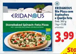 Lidl ERIDANOUS Bio Pizza com Espinafres e Queijo Feta promoção
